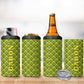 Gabon Tribal Pattern 4 in 1 Can Cooler Tumbler - National Flag Colors and Bold Text Design