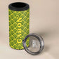 Gabon Tribal Pattern 4 in 1 Can Cooler Tumbler - National Flag Colors and Bold Text Design