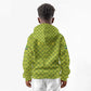 Gabon Tribal Pattern Kid Hoodie - National Flag Colors and Bold Text Design