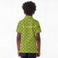 Gabon Tribal Pattern Kid Polo Shirt - National Flag Colors and Bold Text Design