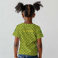 Gabon Tribal Pattern Kid T shirt - National Flag Colors and Bold Text Design
