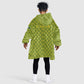 Gabon Tribal Pattern Kid Wearable Blanket Hoodie - National Flag Colors and Bold Text Design