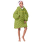 Gabon Tribal Pattern Kid Wearable Blanket Hoodie - National Flag Colors and Bold Text Design