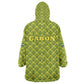 Gabon Tribal Pattern Kid Wearable Blanket Hoodie - National Flag Colors and Bold Text Design