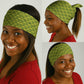 Gabon Tribal Pattern Neck Gaiter - National Flag Colors and Bold Text Design TS04