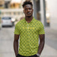 Gabon Tribal Pattern Polo Shirt - National Flag Colors and Bold Text Design