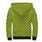 Gabon Tribal Pattern Sherpa Hoodie - National Flag Colors and Bold Text Design