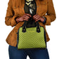 Gabon Tribal Pattern Shoulder Handbag - National Flag Colors and Bold Text Design