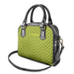 Gabon Tribal Pattern Shoulder Handbag - National Flag Colors and Bold Text Design
