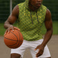 Gabon Tribal Pattern Sleeveless Hoodie - National Flag Colors and Bold Text Design - African Pride
