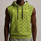 Gabon Tribal Pattern Sleeveless Hoodie - National Flag Colors and Bold Text Design - African Pride