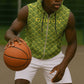 Gabon Tribal Pattern Sleeveless Zip Hoodie - National Flag Colors and Bold Text Design - African Pride