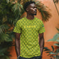 Gabon Tribal Pattern T shirt - National Flag Colors and Bold Text Design