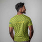 Gabon Tribal Pattern T shirt - National Flag Colors and Bold Text Design