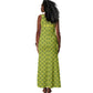 Gabon Tribal Pattern Tank Maxi Dress - National Flag Colors and Bold Text Design