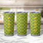Gabon Tribal Pattern Tumbler Cup - National Flag Colors and Bold Text Design