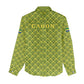 Gabon Tribal Pattern Women Casual Shirt - National Flag Colors and Bold Text Design