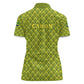 Gabon Tribal Pattern Women Polo Shirt - National Flag Colors and Bold Text Design