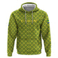 Gabon Tribal Pattern Zip Hoodie - National Flag Colors and Bold Text Design
