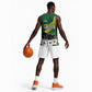 Gabon Basketball Jersey - Black Panther Graphic and Hibiscus Flower Design in National Colors TS04