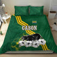 Gabon Bedding Set - Black Panther Graphic and Hibiscus Flower Design in National Colors