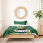 Gabon Bedding Set - Black Panther Graphic and Hibiscus Flower Design in National Colors