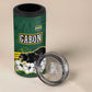 Gabon 4 in 1 Can Cooler Tumbler - Black Panther Graphic and Hibiscus Flower Design in National Colors