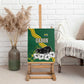 Gabon Canvas Wall Art - Black Panther Graphic and Hibiscus Flower Design in National Colors