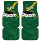 Gabon Car Mats - Black Panther Graphic and Hibiscus Flower Design in National Colors