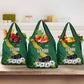 Gabon Grocery Bag - Black Panther Graphic and Hibiscus Flower Design in National Colors