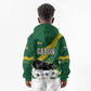 Gabon Kid Hoodie - Black Panther Graphic and Hibiscus Flower Design in National Colors