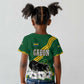 Gabon Kid T shirt - Black Panther Graphic and Hibiscus Flower Design in National Colors