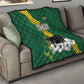 Gabon Quilt - Black Panther Graphic and Hibiscus Flower Design in National Colors