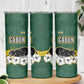 Gabon Skinny Tumbler - Black Panther Graphic and Hibiscus Flower Design in National Colors