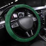 Gabon Steering Wheel Cover - Black Panther Graphic and Hibiscus Flower Design in National Colors