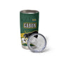 Gabon Tumbler Cup - Black Panther Graphic and Hibiscus Flower Design in National Colors