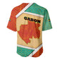 Gabon Baseball Jersey - National Coat of Arms and Tribal Pattern Map Design in Bold Colors