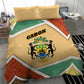 Gabon Bedding Set - National Coat of Arms and Tribal Pattern Map Design in Bold Colors