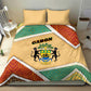 Gabon Bedding Set - National Coat of Arms and Tribal Pattern Map Design in Bold Colors