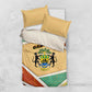 Gabon Bedding Set - National Coat of Arms and Tribal Pattern Map Design in Bold Colors