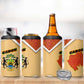 Gabon 4 in 1 Can Cooler Tumbler - National Coat of Arms and Tribal Pattern Map Design in Bold Colors