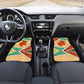 Gabon Car Mats - National Coat of Arms and Tribal Pattern Map Design in Bold Colors