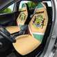 Gabon Car Seat Cover - National Coat of Arms and Tribal Pattern Map Design in Bold Colors