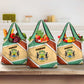 Gabon Grocery Bag - National Coat of Arms and Tribal Pattern Map Design in Bold Colors