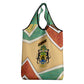 Gabon Grocery Bag - National Coat of Arms and Tribal Pattern Map Design in Bold Colors