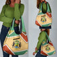 Gabon Grocery Bag - National Coat of Arms and Tribal Pattern Map Design in Bold Colors