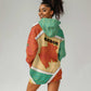 Gabon Hoodie Dress - National Coat of Arms and Tribal Pattern Map Design in Bold Colors
