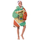 Gabon Kid Wearable Blanket Hoodie - National Coat of Arms and Tribal Pattern Map Design in Bold Colors