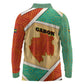 Gabon Long Sleeve Polo Shirt - National Coat of Arms and Tribal Pattern Map Design in Bold Colors