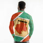 Gabon Long Sleeve Polo Shirt - National Coat of Arms and Tribal Pattern Map Design in Bold Colors